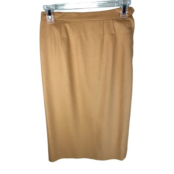 Vintage Forstmann Midi Skirt Womens Brown 100% Virgin Wool Lined 24" Waist - Picture 2 of 4